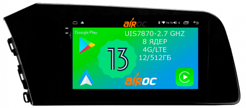 Магнитола для Hyundai Elantra 2021+ - AIROC 2K AU-2036 на Android 13, TS20, 12/512Гб, SIM-слот