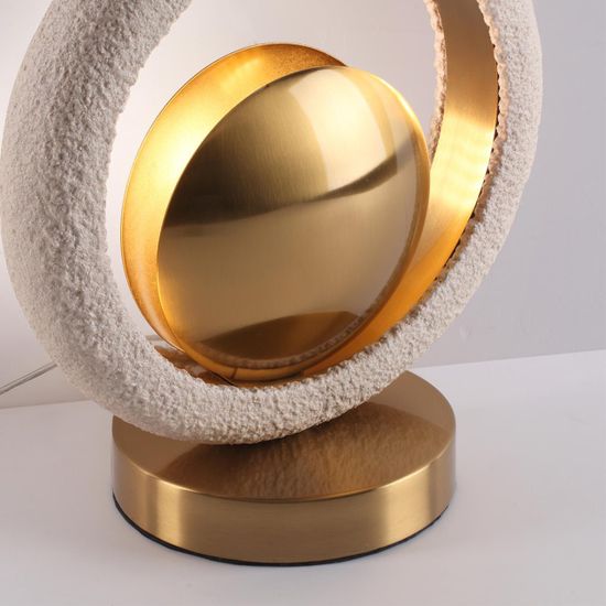 5443/1T HIGHTECH ODL_EX25 111 сатинированн.латунь/беж./металл/полирезин Настольная лампа 1*G9 LED*6W SATURN