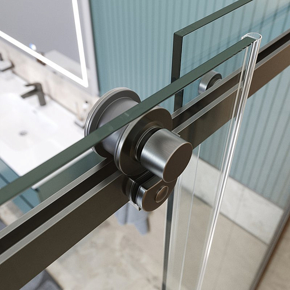 Душевая дверь BelBagno SOFT_CLOSE-2-BF-1-150-C-GM 150 стекло прозрачное/профиль оружейная сталь