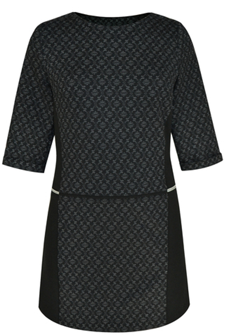 Платье-туника 1054Ла, серый цветок #224Сцв211054Ла