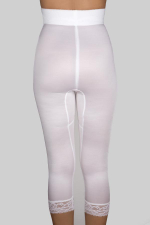 Корсетные штаны-капри с завышенной талией (Размер: L) (Цвет: бежевый)