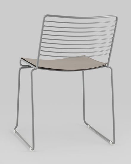 Стул металлический обеденный Hero серый с подушкой