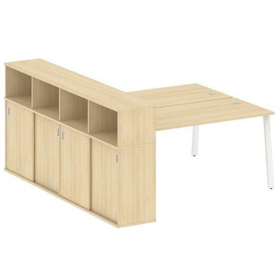 Метал Систем Рабочая станция с шкафом-купе на А-образном м/к БА.РС-СШК-4.4 Т