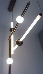 Pendant design lamp  ORION GLOBE by Lee Broom H90 (horizontal,  White)