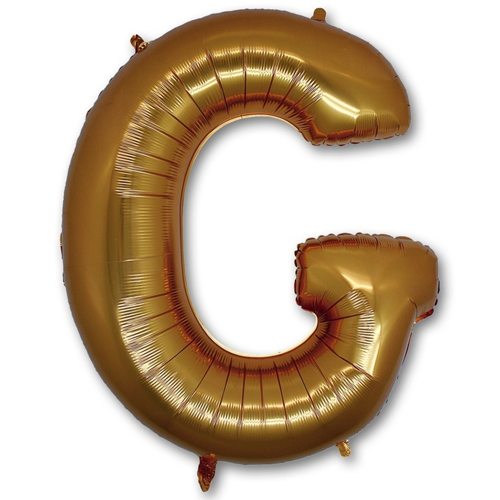Фольгированная фигура, Буква G 100 см Gold