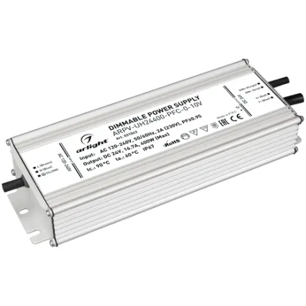 Блок питания ARPV-UH24400-PFC-0-10V (24V, 16.7A, 400W) (Arlight, IP67 Металл, 7 лет) 031043