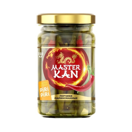 Master Kan Маринованные перчики Пири Пири, 350мл, блок 24шт, Мастер Кан