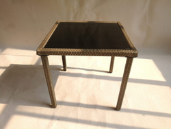 Стол из искусственного ротанга 80х80  АНТАЛИЯ «Antalija» — Greige