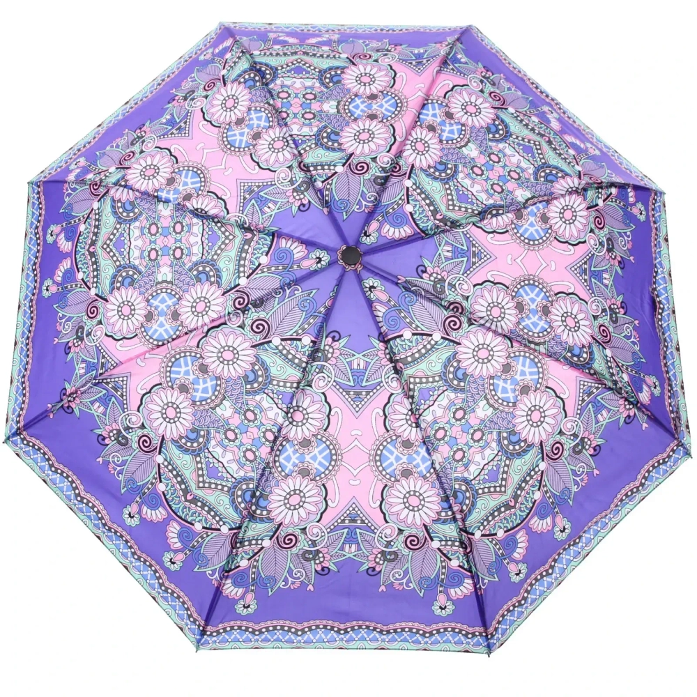 Зонт женский полуавтомат «Фиора», микс 6 цветов, 8 спиц, d-100см, длина в слож. виде 30см