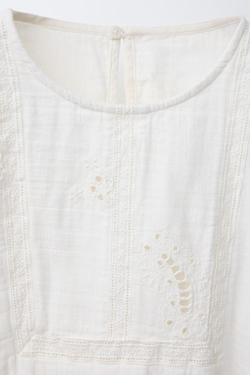 ZARA РУБАШКА С ВЫШИВКОЙ, ЖЕЛТОВАТО-БЕЛЫЙ