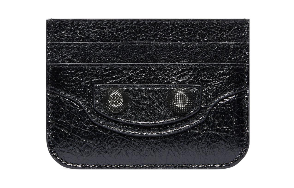 Balenciaga Le Cagole Fine Grained Sheepskin Card Holder Card Holder Women"s Black