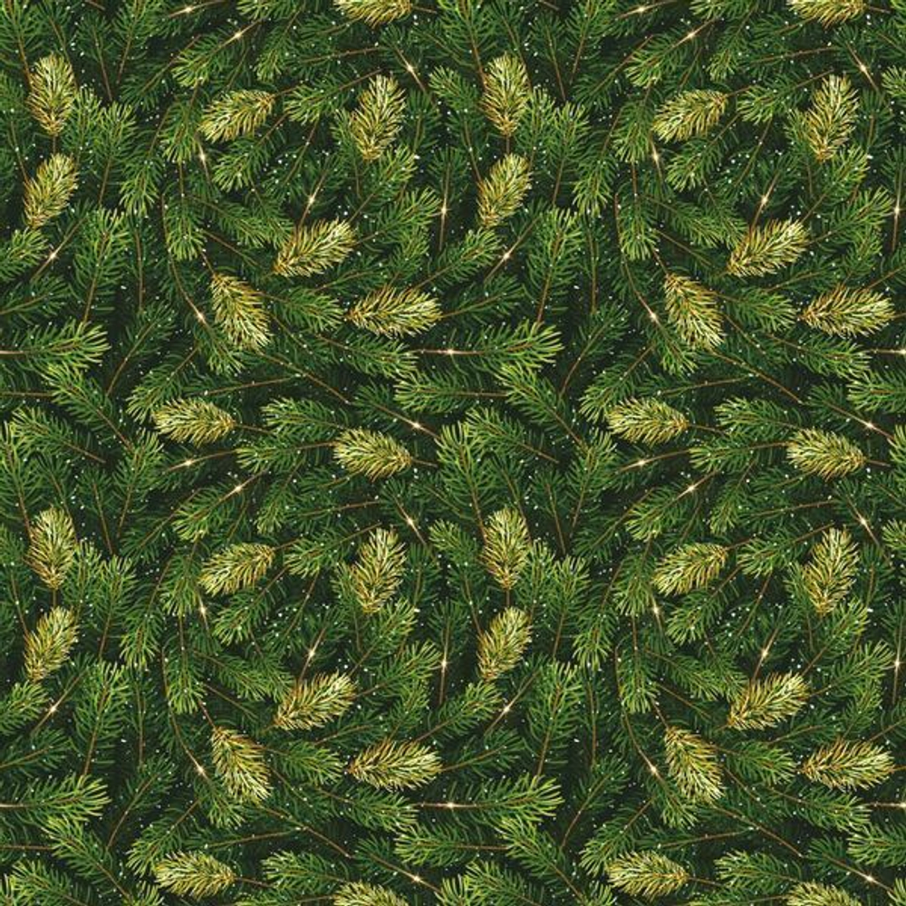 Бумага упаковочная 50х70 см «Веточки хвои» (1 лист)