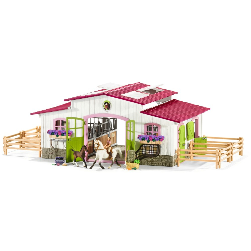 Schleich - Стойло бело-розовое с аксессуарами 42344