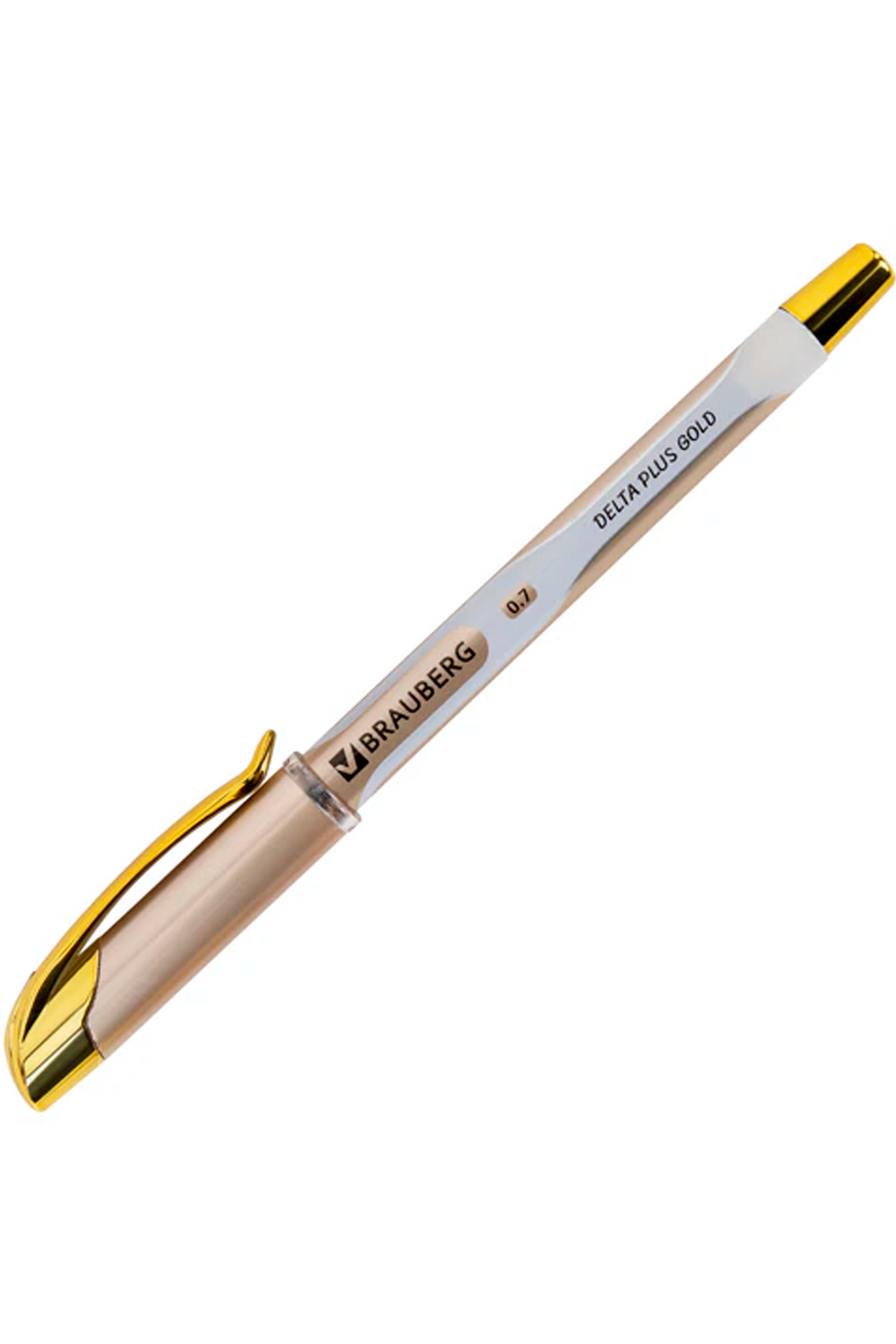 Ручка шариковая масляная с грипом BRAUBERG "Delta Plus Gold", СИНЯЯ