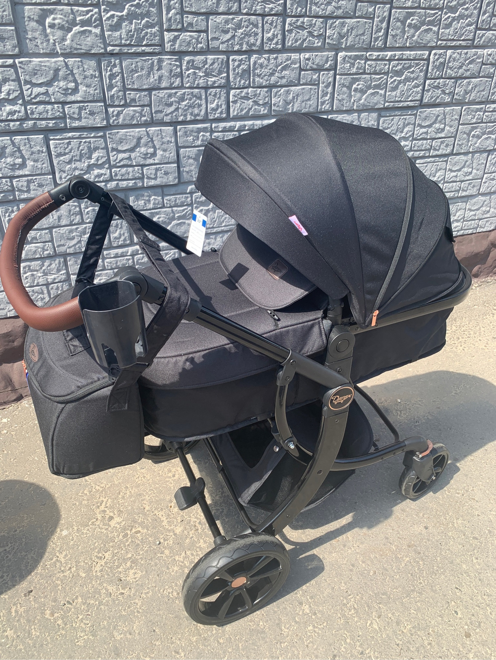 Коляска-трансформер 2в1 DAREX 608 Чёрный текстиль