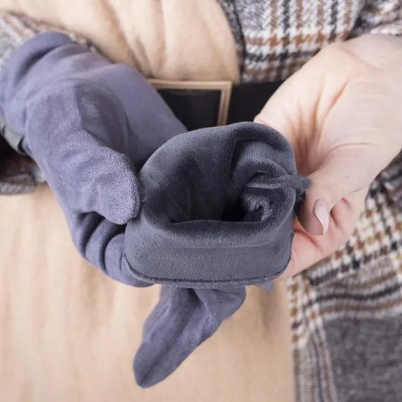 Перчатки женские, безразмерные, с утеплителем, цвет серый