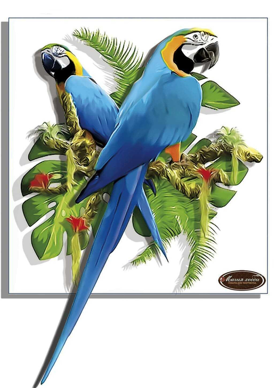 Папертоль РТ150310 "Синие попугаи" 20*21см.