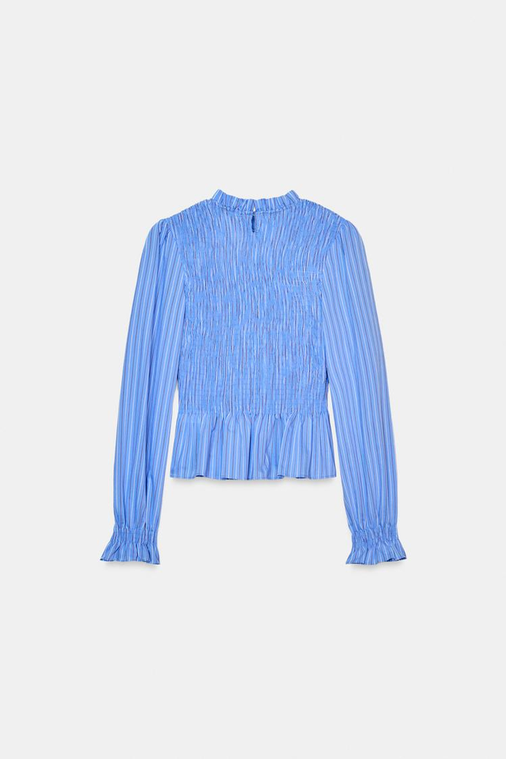 ZARA РУБАШКА В ПОЛОСКУ ИЗ ТКАНИ «ВАФЛЯ», ЭКРЮ/КРАСНЫЙ