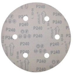 Шлифовальные круги 225 мм на липучке 10шт Р240, 6 отверстий / шлифовальные диски 225 для жирафа