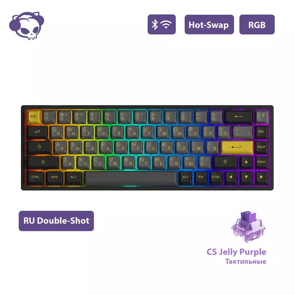 Игровая механическая клавиатура AKKO 3068B Plus Black&Gold CS Jelly Pink