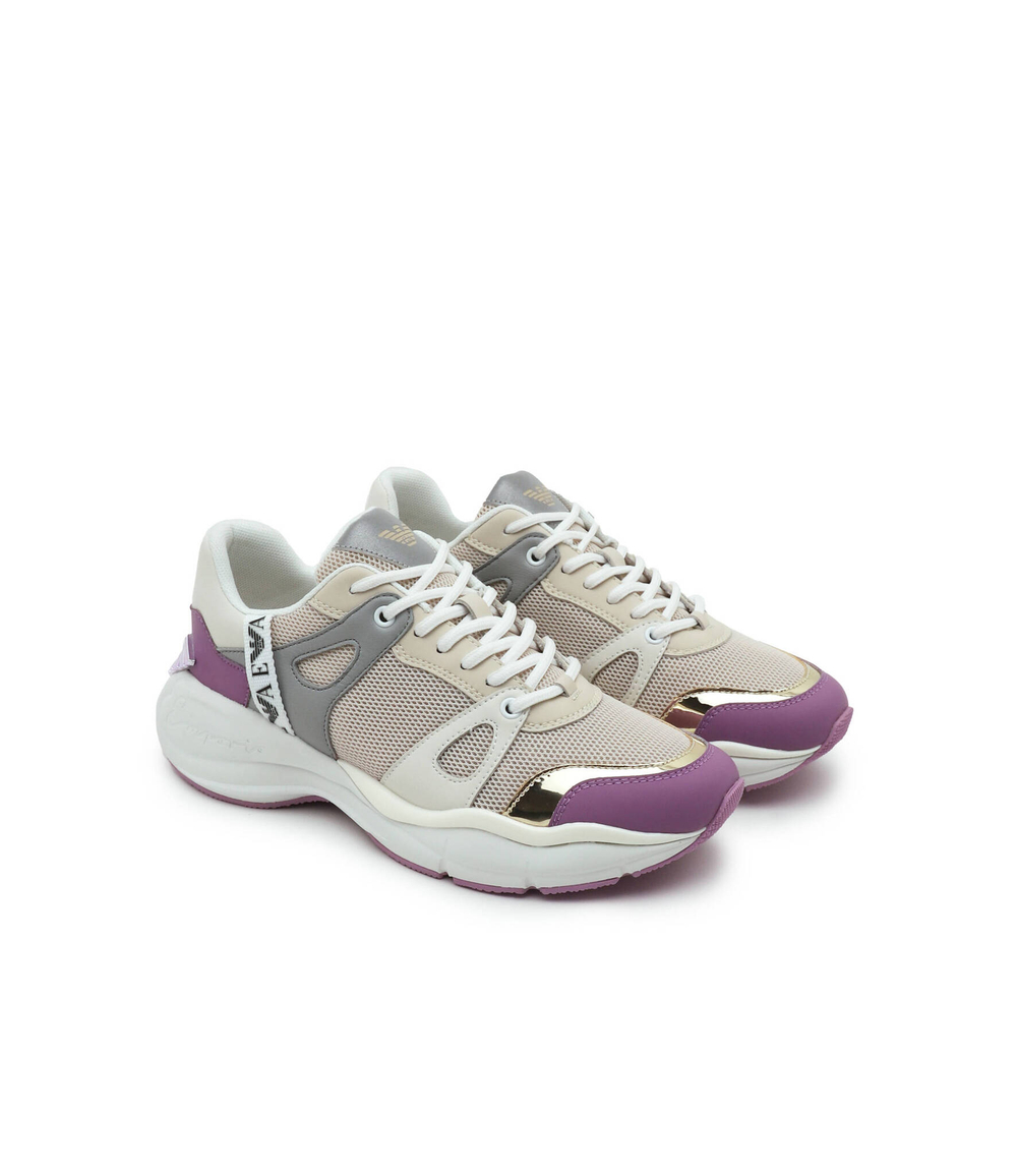 Кожаные кроссовки Emporio Armani - бежевый(X3X184 XN829)