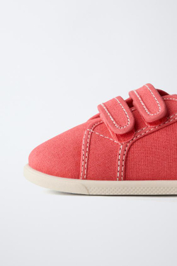 ZARA ТЕКСТИЛЬНЫЕ КРОССОВКИ BAREFOOT, КРАСНЫЙ