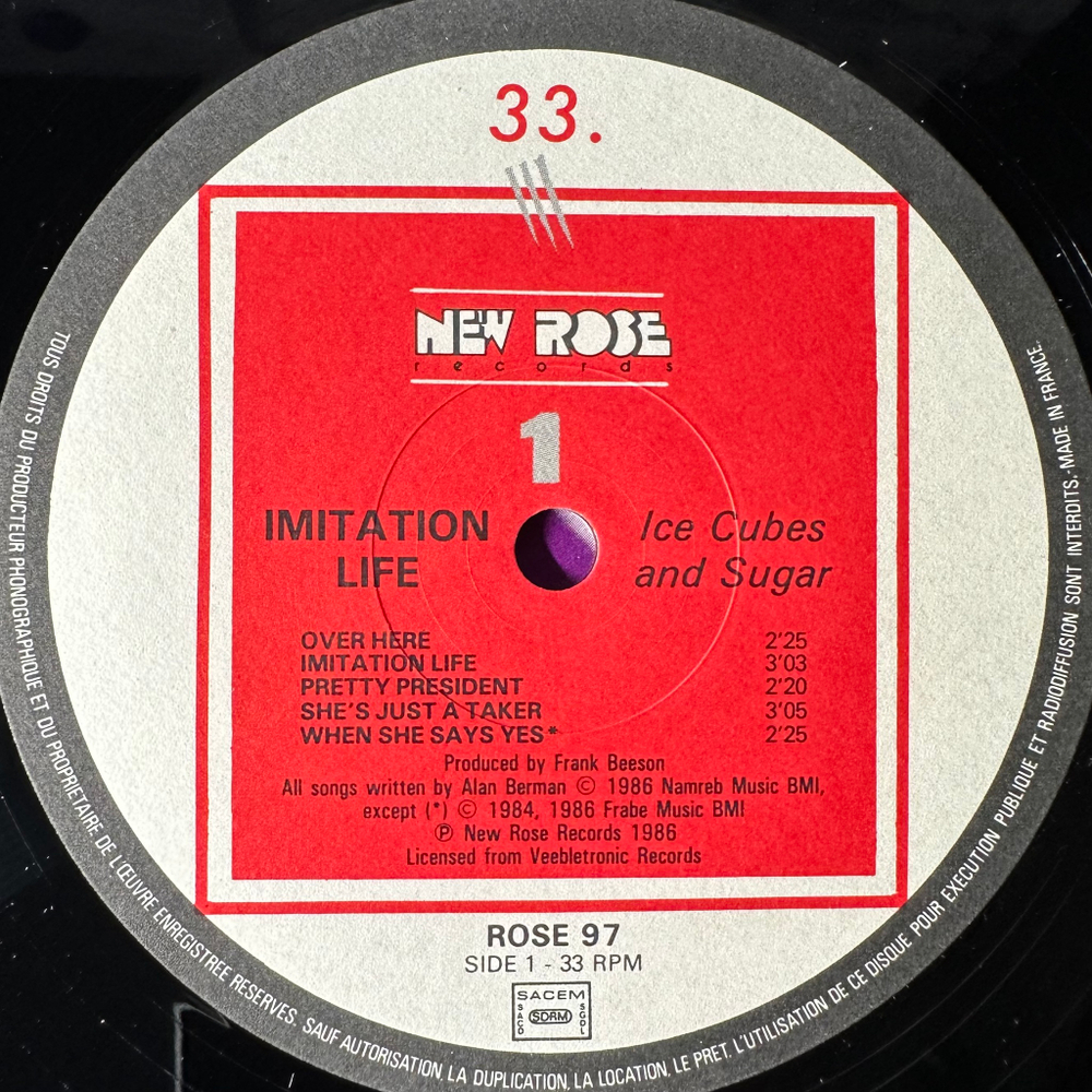 Imitation Life ‎– Ice Cubes And Sugar (Франция 1986г.)