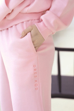 Яркие джоггеры с завышенной талией (Размер: XS) (Цвет: розовый)