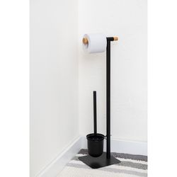 Держатель для туалетной бумаги с подвесным ершиком Mats, черный