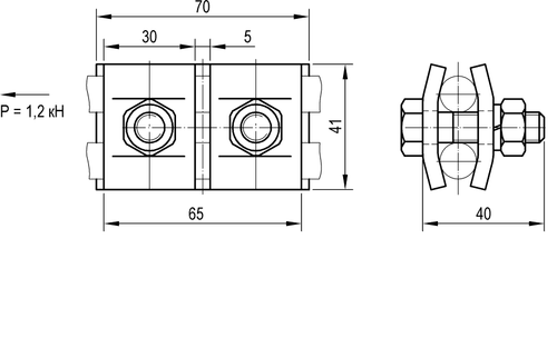 Зажим плашечный заземляющего провода