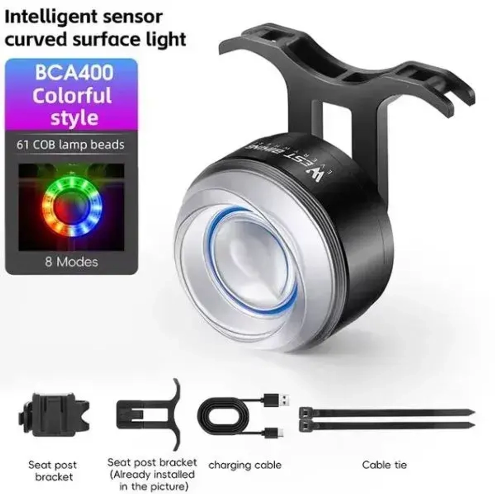 Фонарь велосипедный, задний West Biking YP0701437 (аккум. 400 mAh)