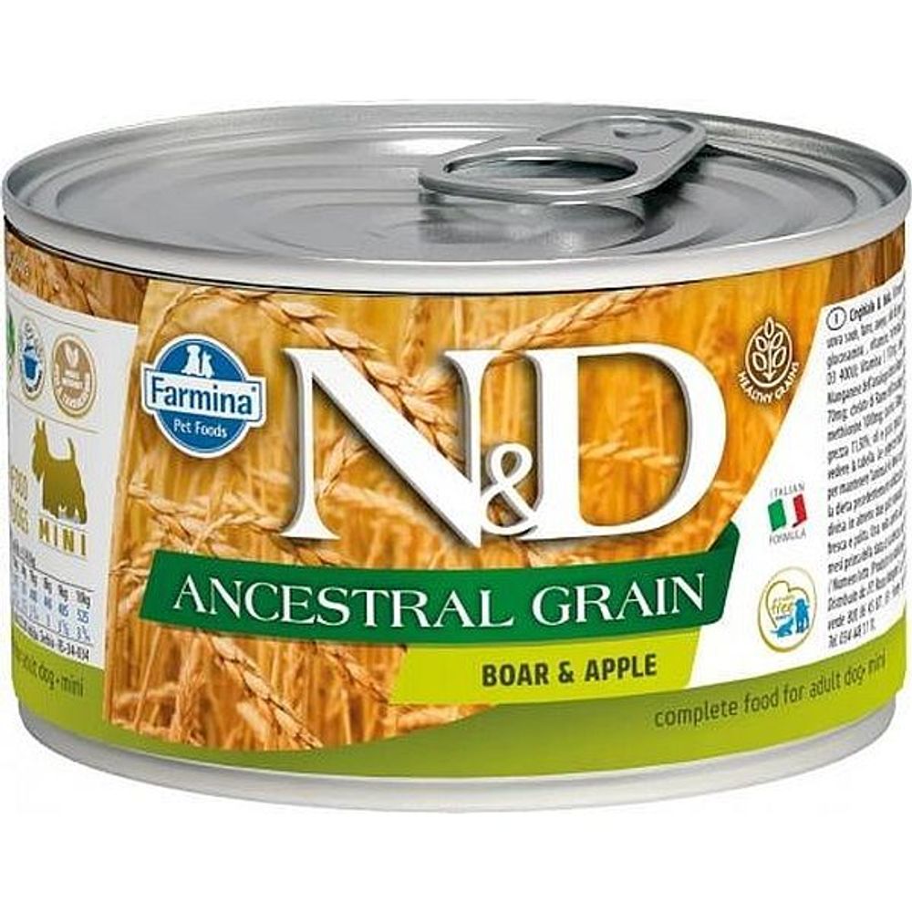 ND Dog ANCESTRAL Grain Lamb &amp; Blueberry MINI / Низкозерновой Кабан с яблоком 140г