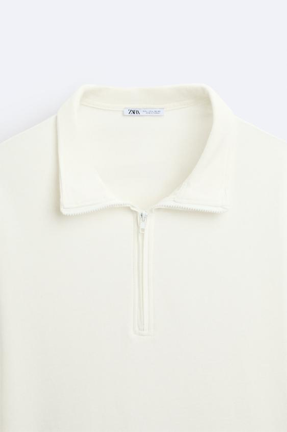 ZARA ТОЛСТОВКА С КОРОТКОЙ ЗАСТЕЖКОЙ-МОЛНИЕЙ, ЖЕЛТОВАТО-БЕЛЫЙ