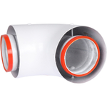ROMMER Начальный участок 90 гр. 60/100 (Bosch, Buderus, Navien S/C/E, Baxi ECO Nova/Classic, Baltur, Лемакс, Fondital) в комплекте фланец