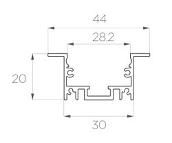 Профиль врезной алюминиевый LC-LPV-2044-2 Anod