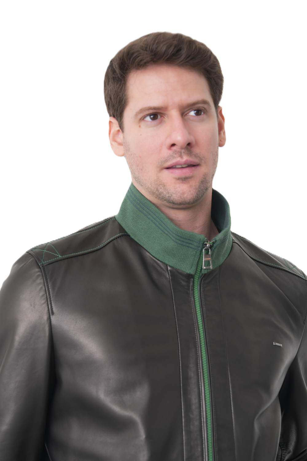 KHIMEONE Мужская кожаная демисезонная куртка (натуральная кожа, овчина)