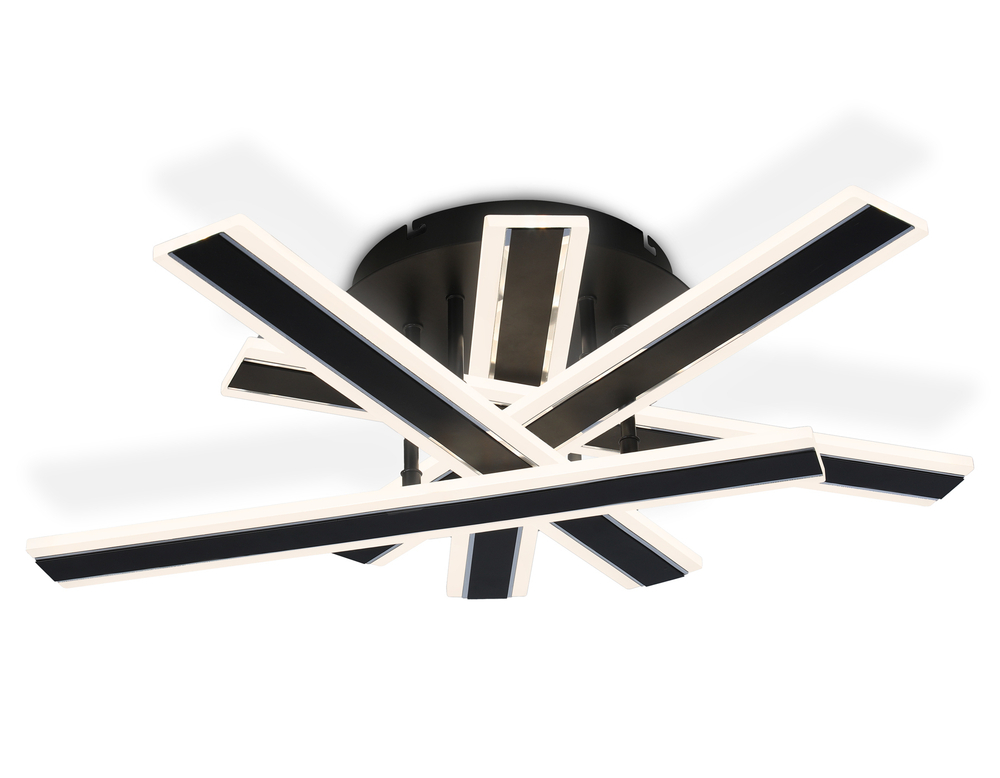 Светильник светодиодный потолочный с пультом FA8906 BK/CH черный/хром 132W 3000K-6400K 620*590*150 (ПДУ РАДИО 2.4G)