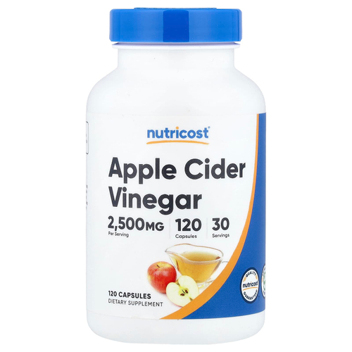 Nutricost, яблочный уксус, 120 капсул (625 мг в 1 капсуле)