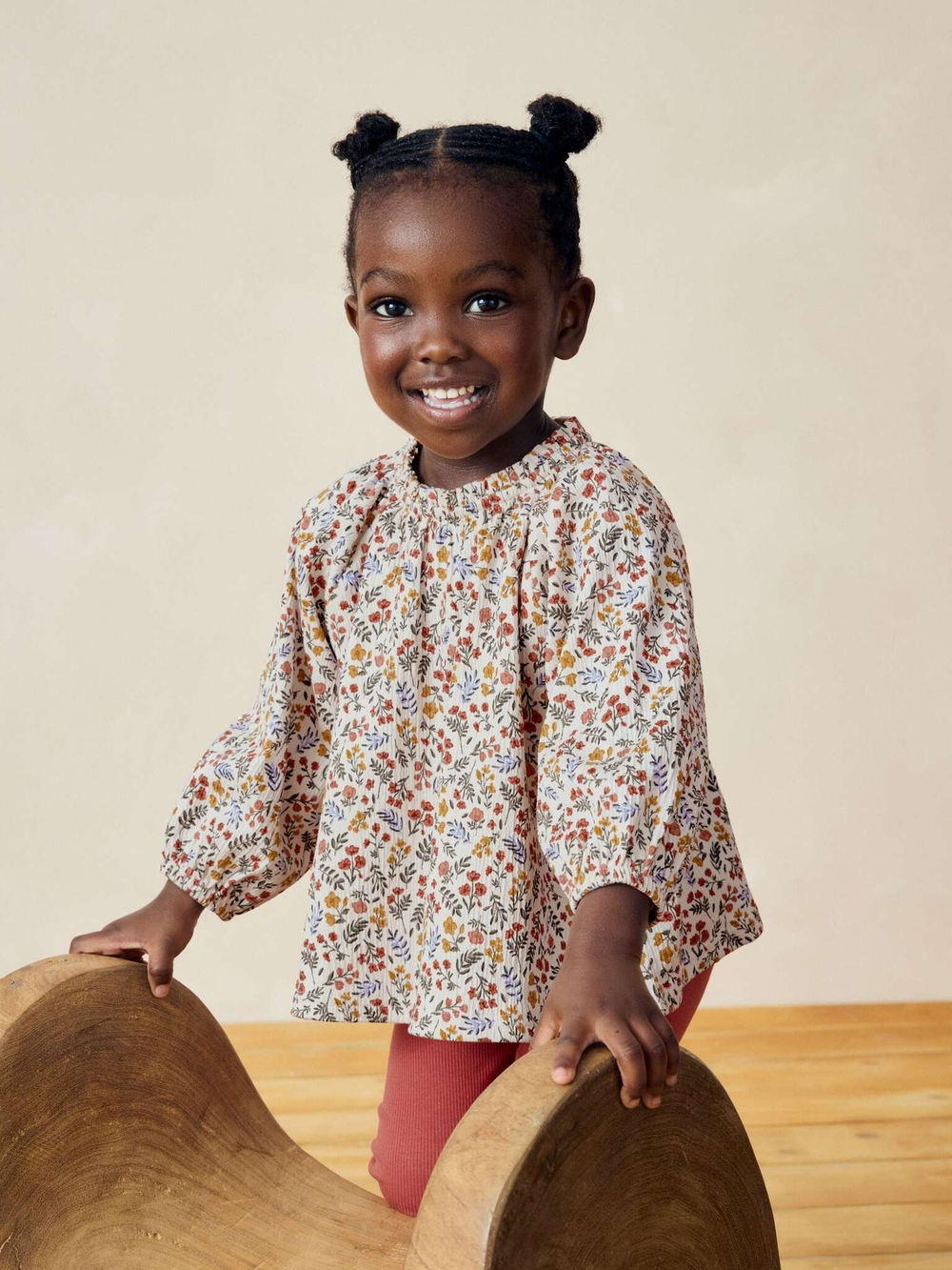 Блуза и легинсы в комплекте для девочки Next 386-047, Кирпичный, Белый