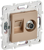 SKANDY Розетка двойная TV+RJ45 кат.5E SK-A14Sa песочный IEK