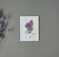 Фоторамка пластиковая 15х21 см, белый, без фактуры, арт. 1521.144274