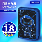 Пенал BRAUBERG 1 отделение полиэстер 21х14 см "Evil robot" (2 штуки в упаковке)