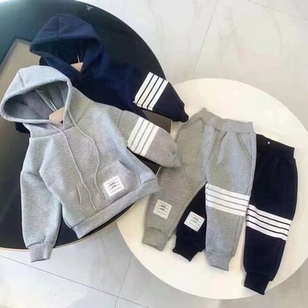 Детский тёплый спортивный костюм Thom Browne с капюшоном