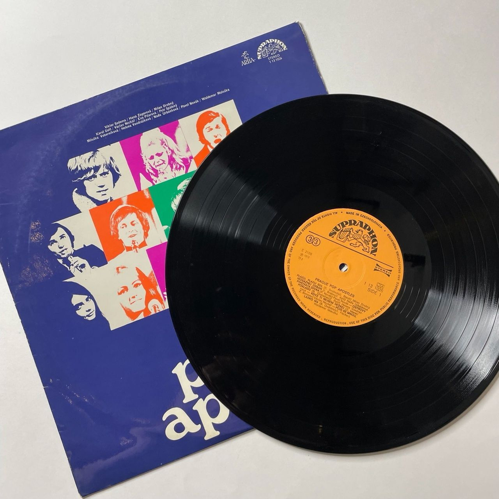 Винтажная виниловая пластинка LP Сборник Чешской Эстрады Prague Pop Apostles (Чехословакия 1973)