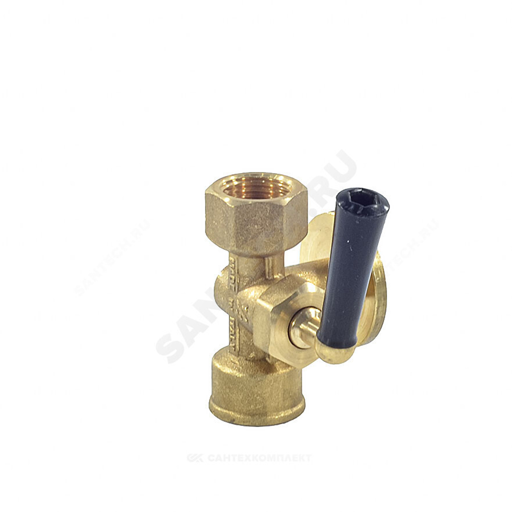 Кран для манометра 3-ходовой латунь 183 Ду 15 ВР/ВР G1/2"-М20х1,5 с рукояткой с фланцем Icma 90183ADAO05