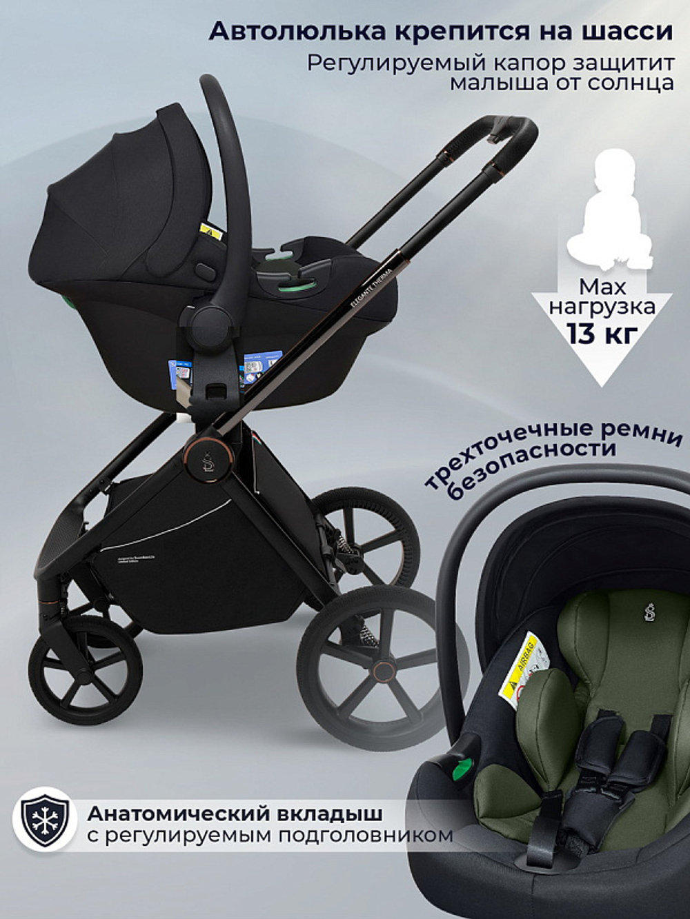 Детская коляска 3 в 1 Sweet Baby SBL Elegante Therma 427646 Green