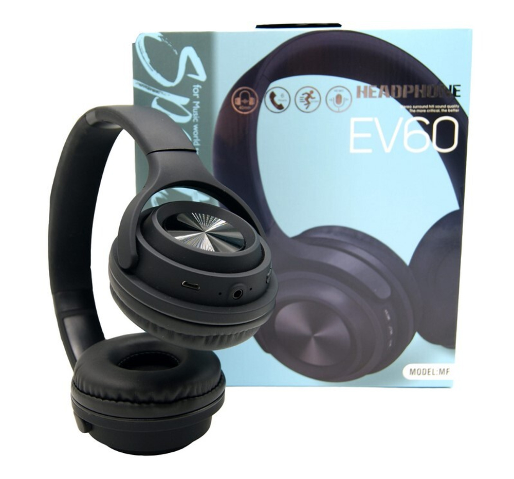 Полноразмерные Bluetooth наушники EV60 (черный)