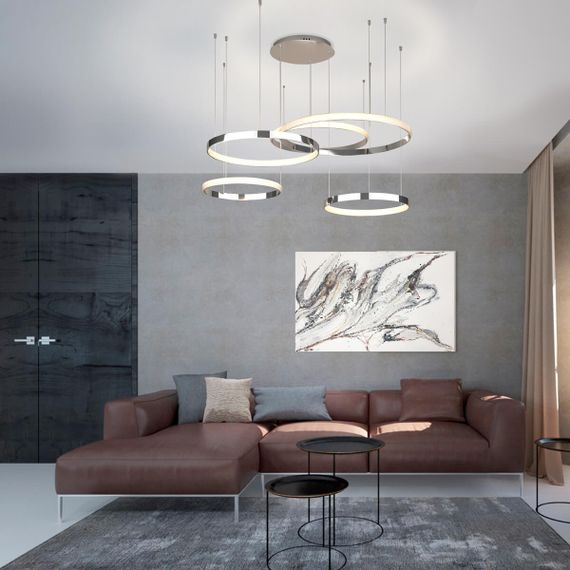 Подвесной светодиодный светильник Eurosvet Smart Posh 90275/5 хром