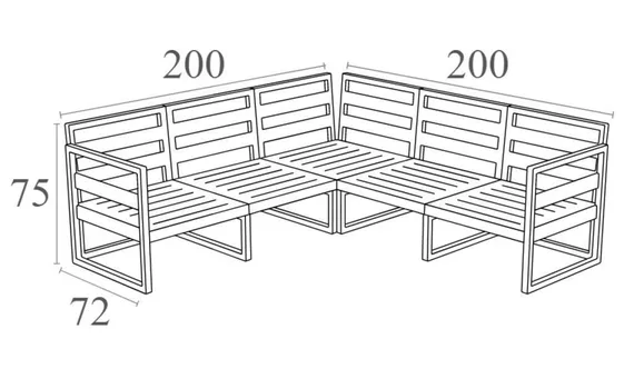Комплект угловой уличной мебели Mykonos