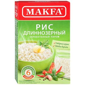 Makfa рис длиннозерный пропаренный 5х80 г